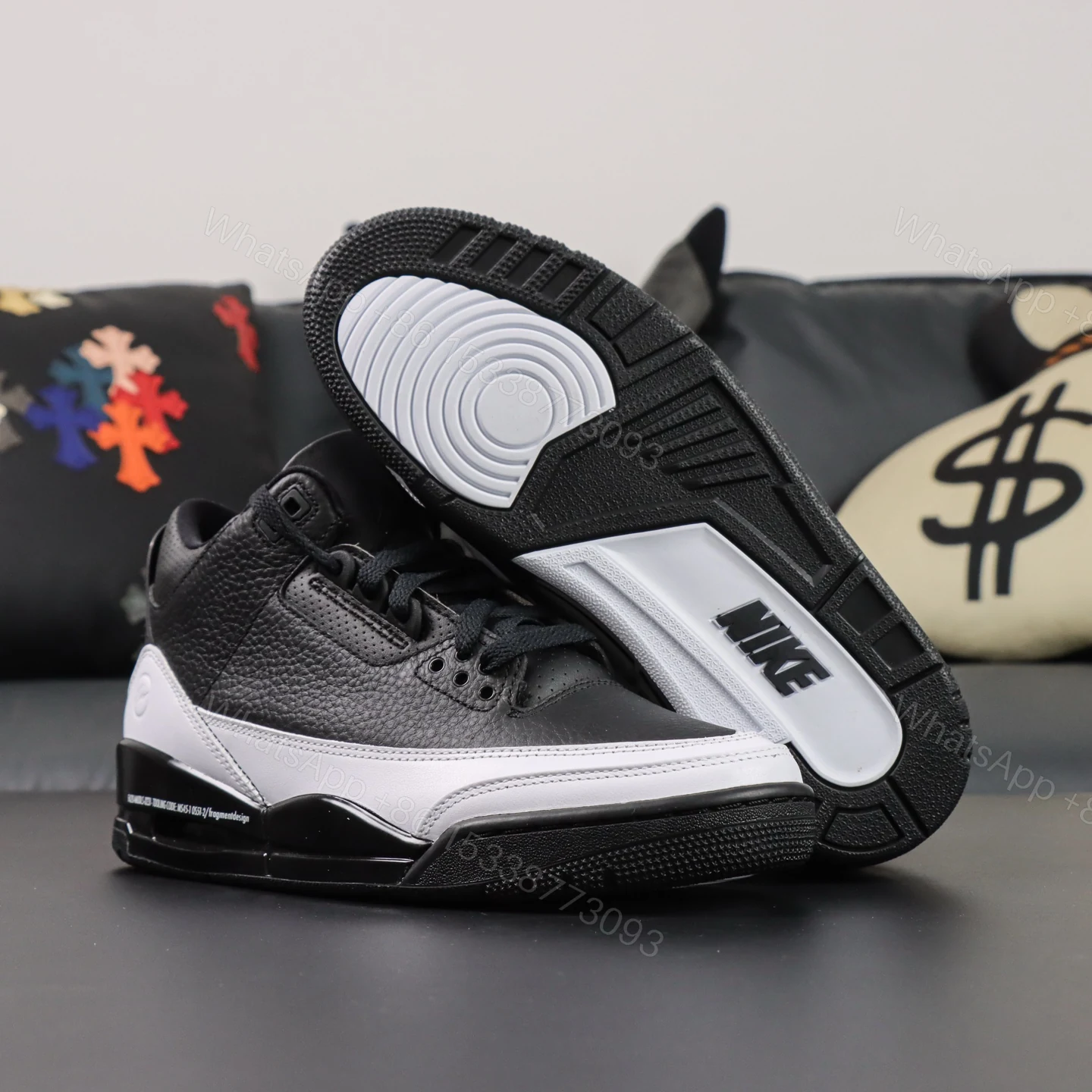 View 3 of Fragment Design x Jordan Air Jordan 3 “Black/White” Reps