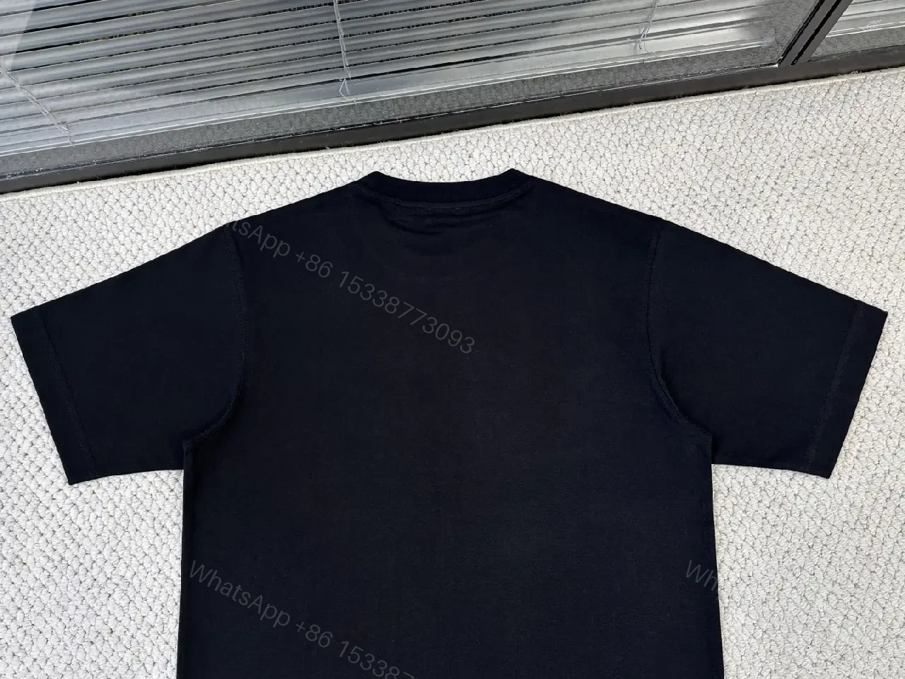 View 8 of Black Cotton Tee Oval Burberry Graphic Tee, Embroidered Look Badge