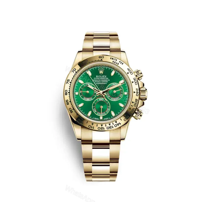 Rolex Daytona Yellow Gold Cosmograph Green Dial | Master Copy Watches — view 1