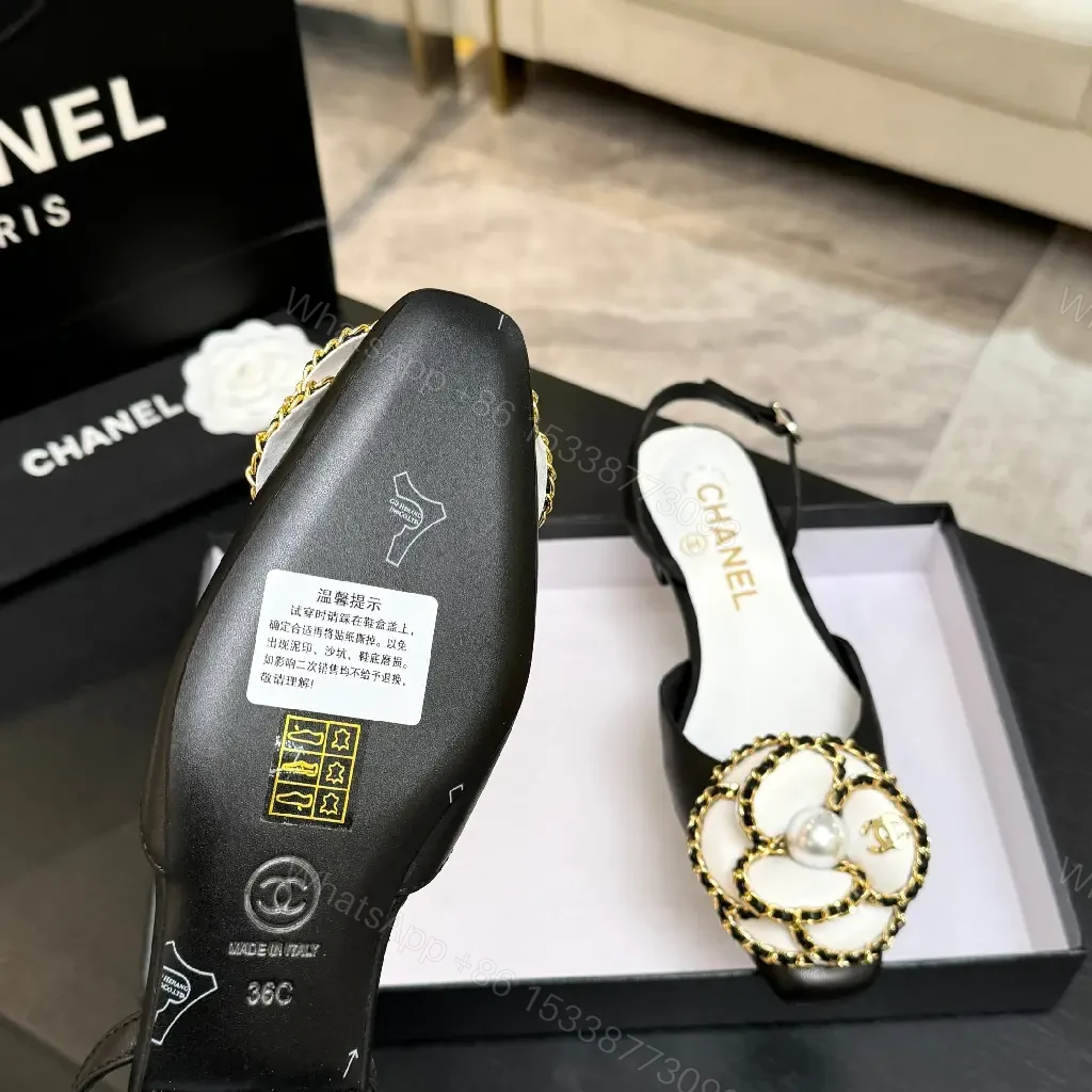View 3 of Satin Slingback Pumps with Pearl Floral Ornaments