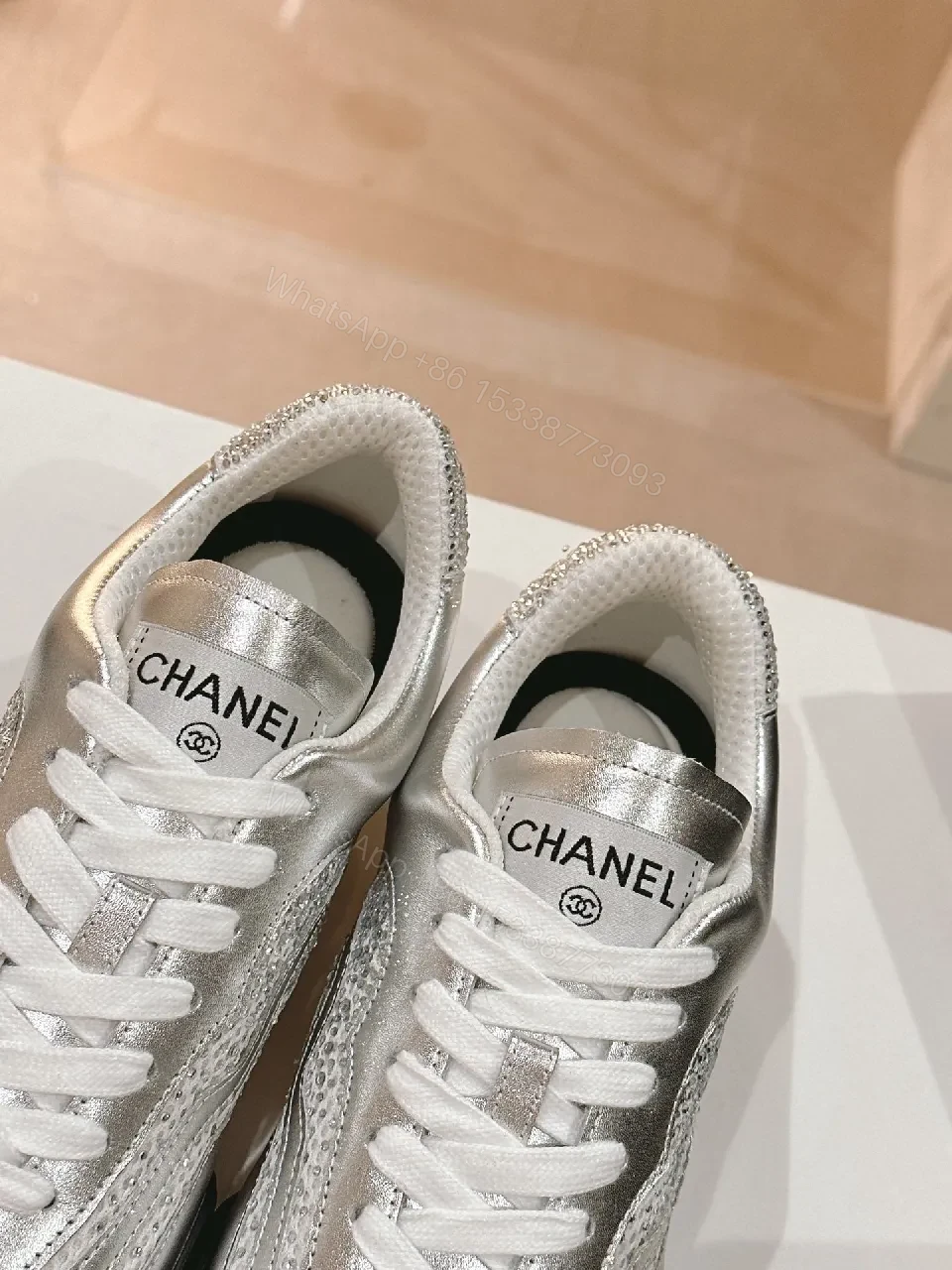 View 3 of Metallic Luxe High-Top Sneakers with All-Day Comfort