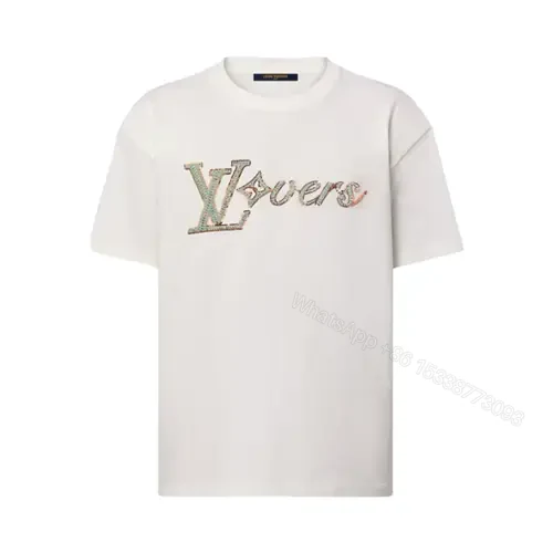 Lv Embroidered Short-Sleeved T-Shirt — view 1