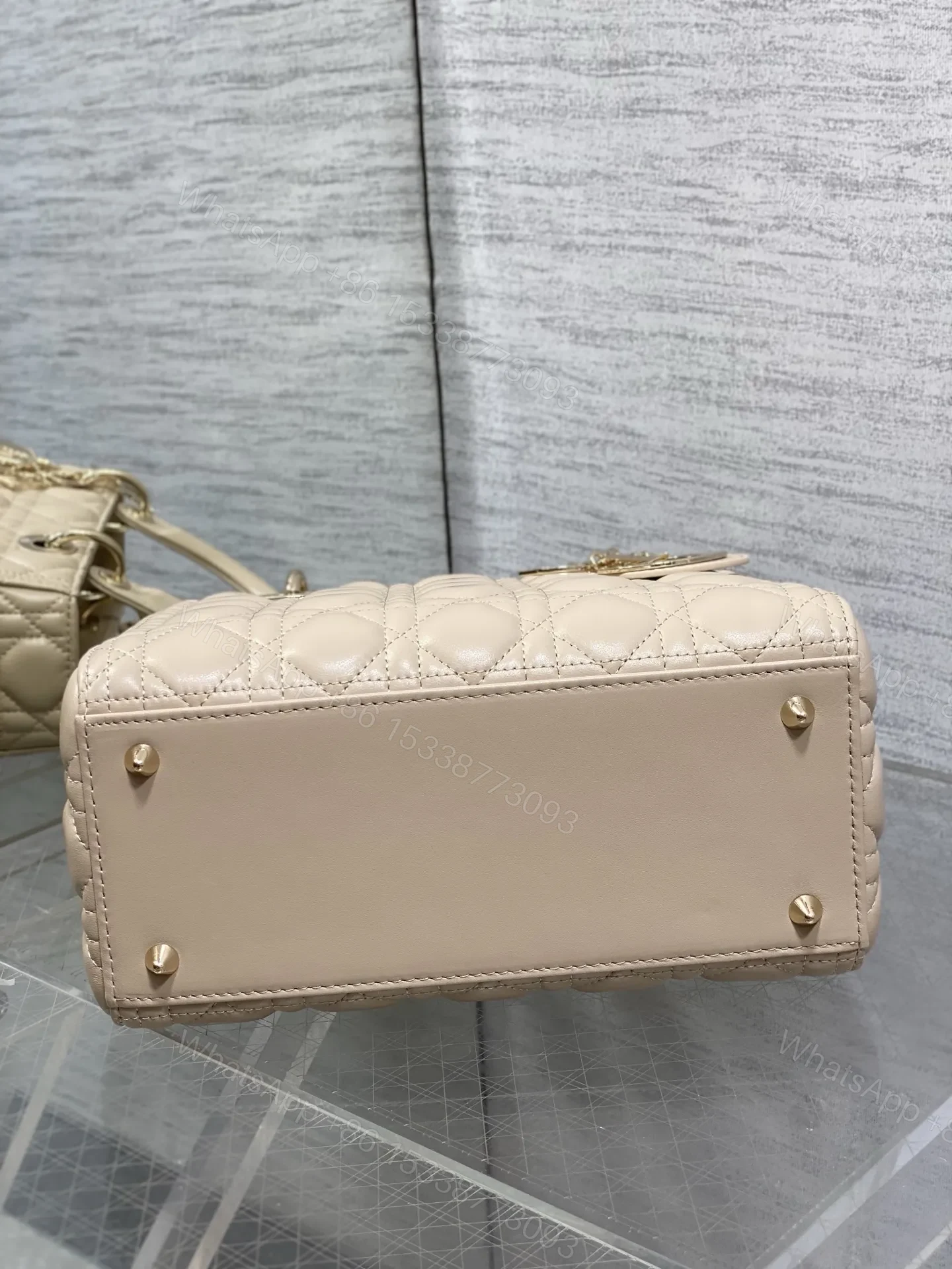 View 5 of Dior small Lady Dior bag in Beige Cannage