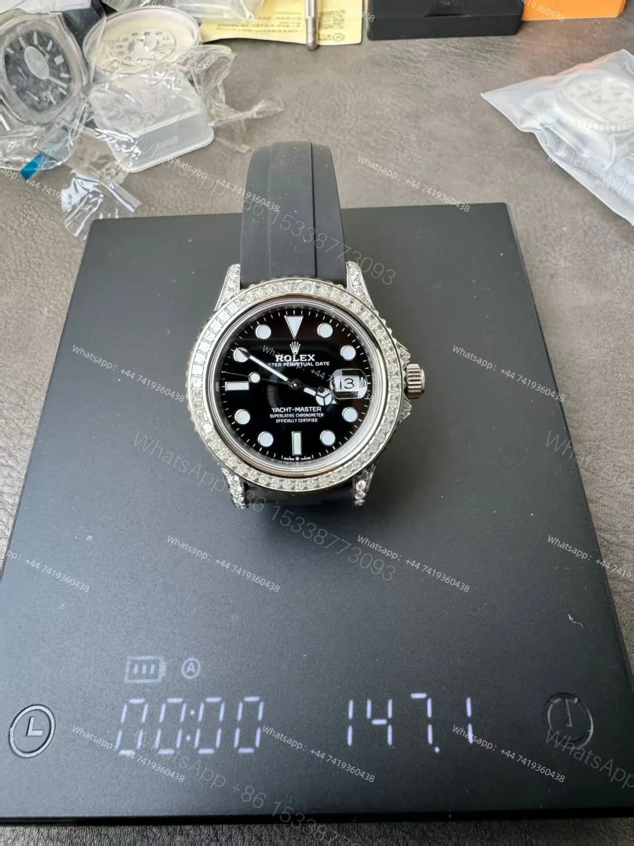 View 4 of Rolex Yacht-Master 226679TBR 1:1 Replica 42MM Moissanite Diamond Lugs and Dial 3235 Movement Super Clone Watch