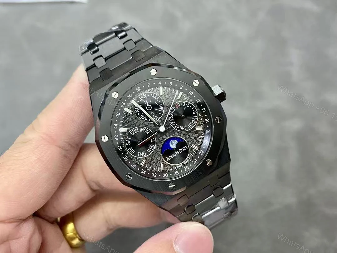 View 3 of Audemars Piguet Royal Oak Perpetual Calendar Full Black Replica
