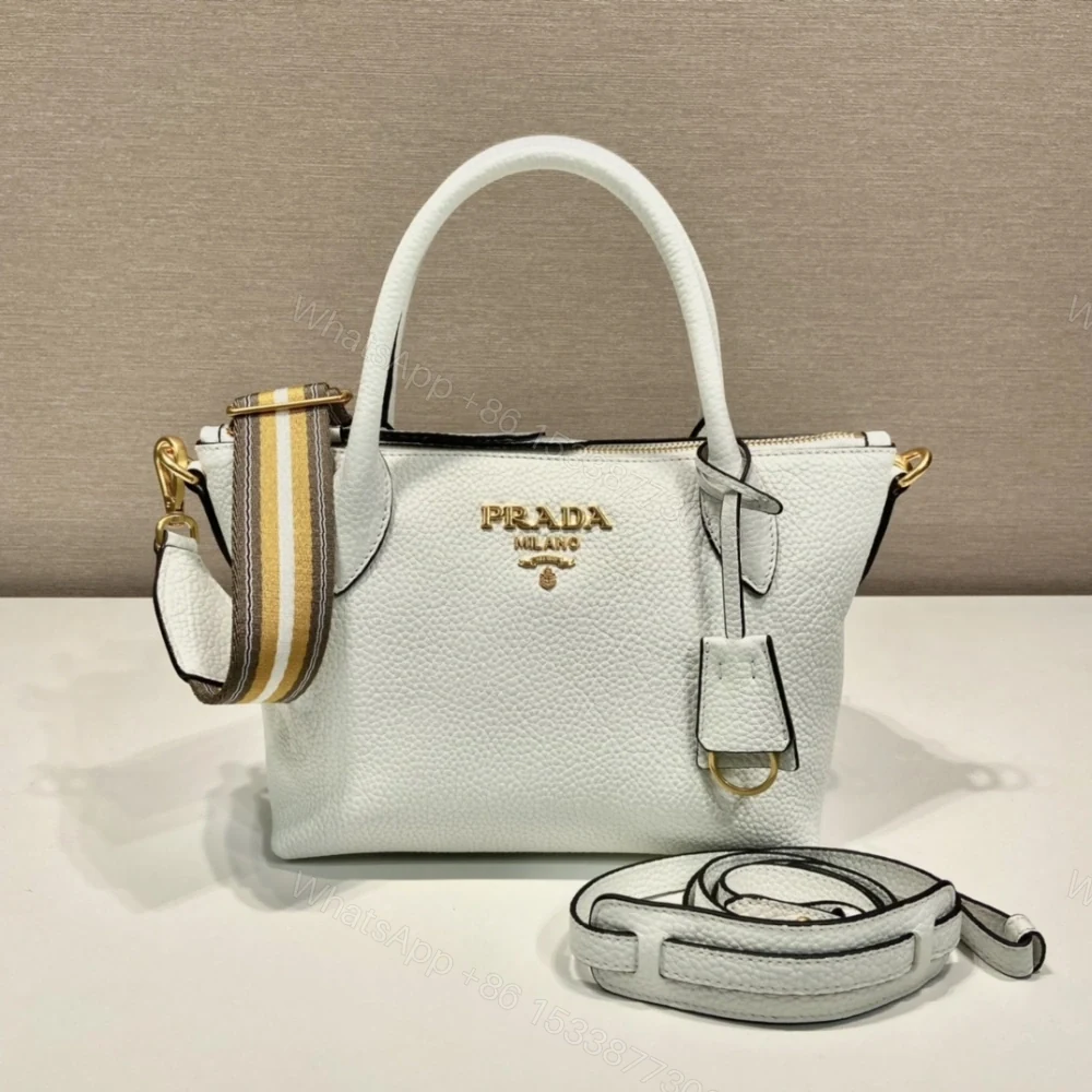 高仿Prada*VitelloDino系列手提斜挎包1BA111白色免檢版 — view 1