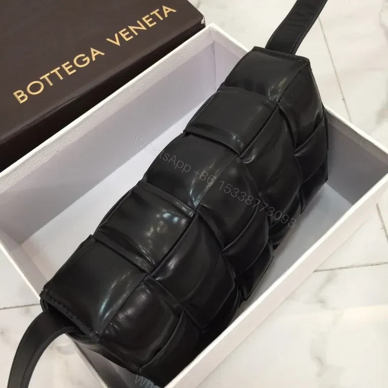 View 7 of Woven Leather Bottega-Inspired Compact Shoulder Bag