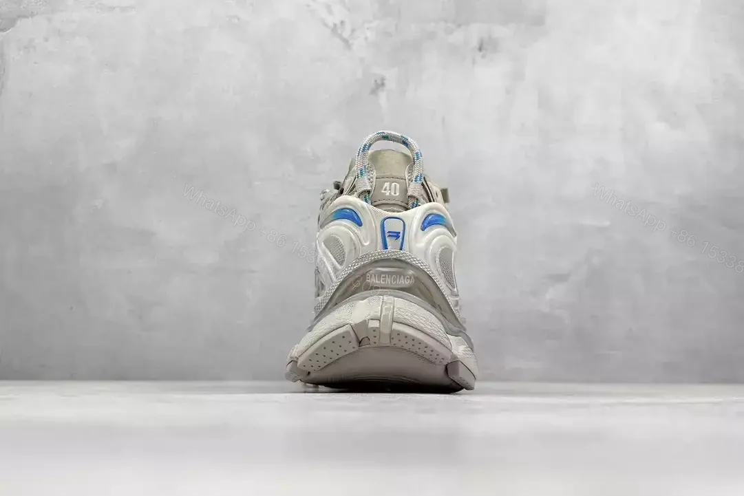 View 9 of BALENCIAGA RUNNER SNEAKER IN TAUPE/BLUE – BB264