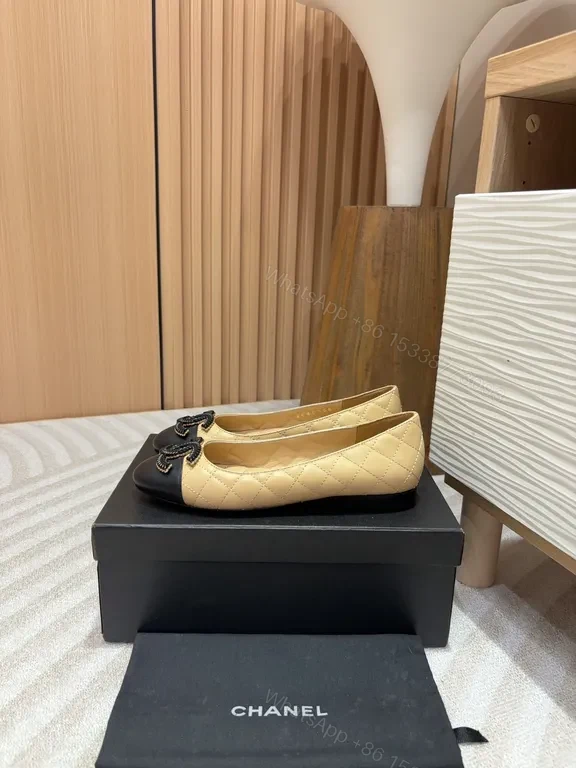 View 5 of Quilted Beige/Black Ballet Flats â€“ Luxe Hardware, Everyday