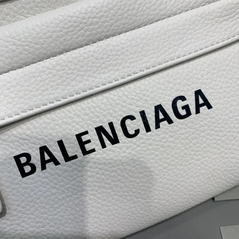 View 2 of Balenciaga Baggage Belt Bag â€” White Pebble Leather, Modern Minimalist
