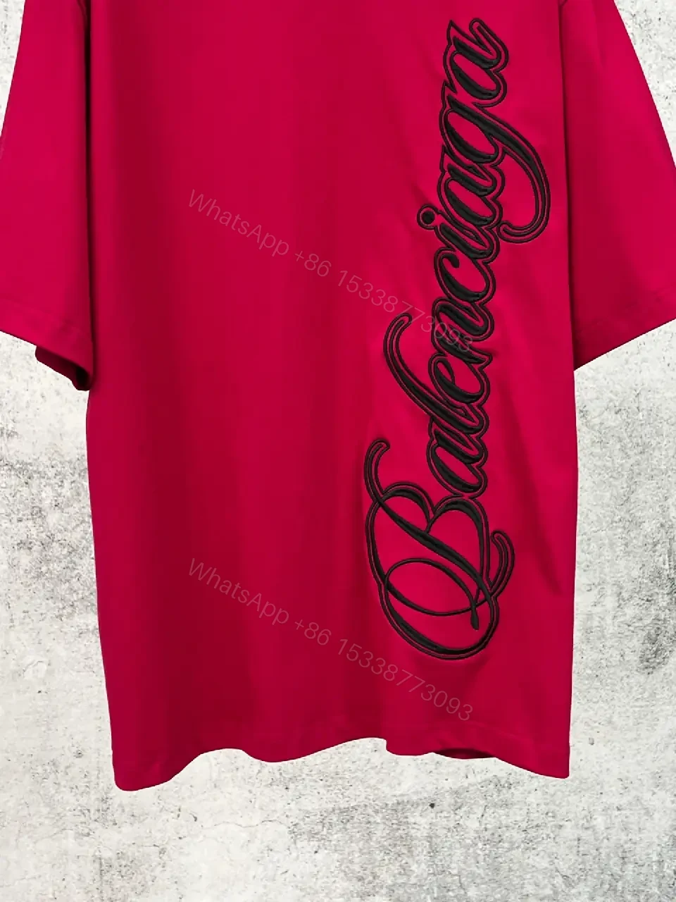 View 2 of Magenta Cotton Oversized Graphic Tee with Designer Edge