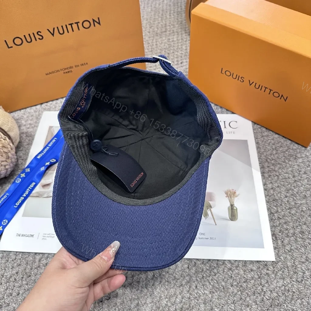 View 5 of Navy Canvas Cap – Modern Monogram Minimalist Luxury Cap