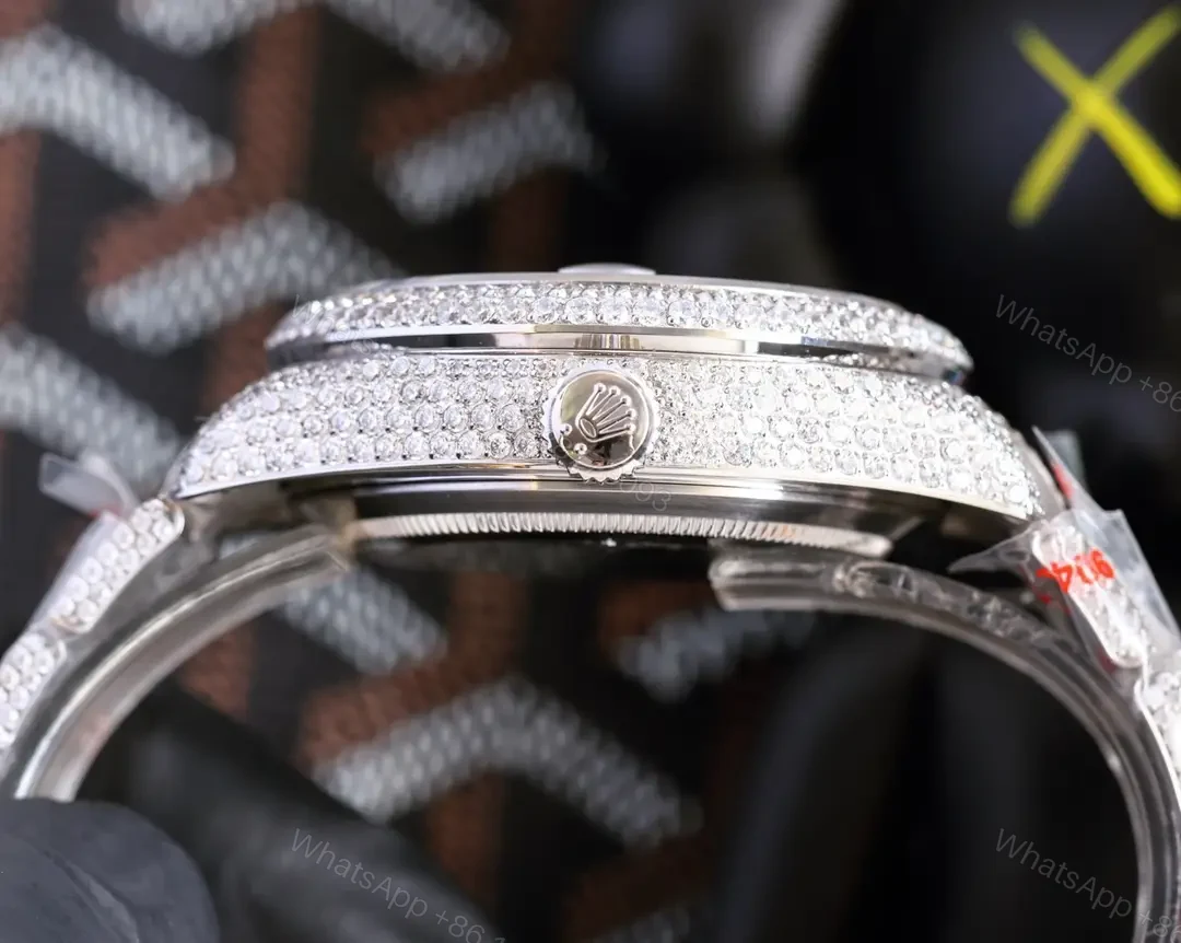 View 3 of Prestigious blue sky dweller replica 42MM Full Diamond Edition ROLEX-DAYTONA-TURQ-40