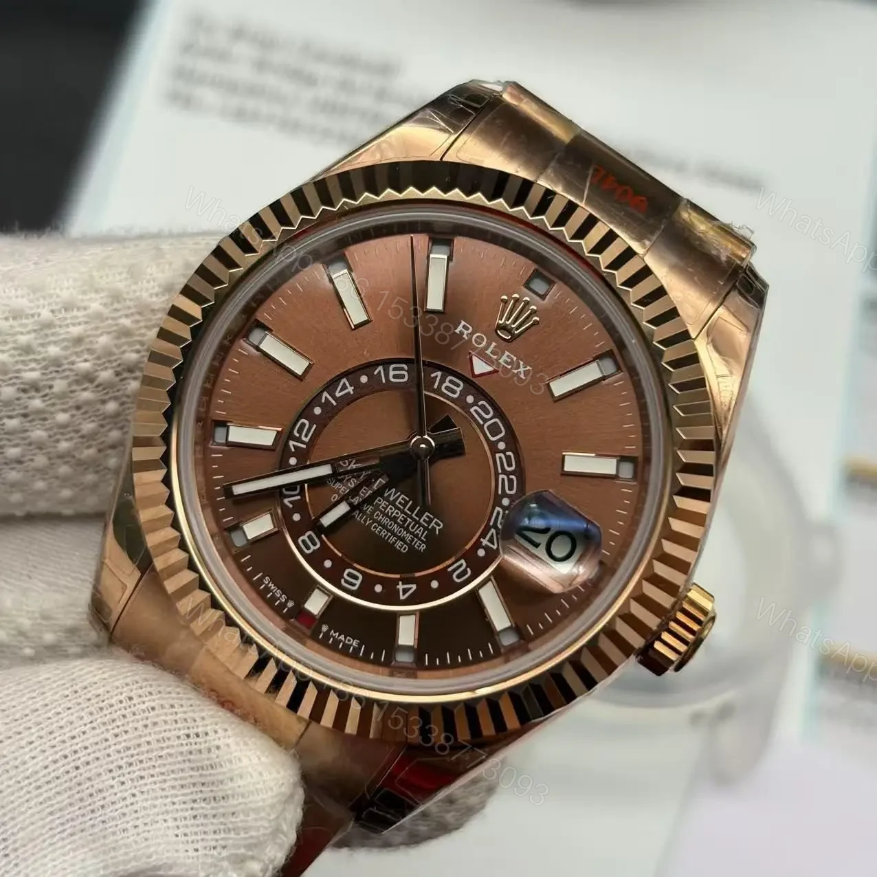 View 3 of Rose Gold Sky-Dweller Replica