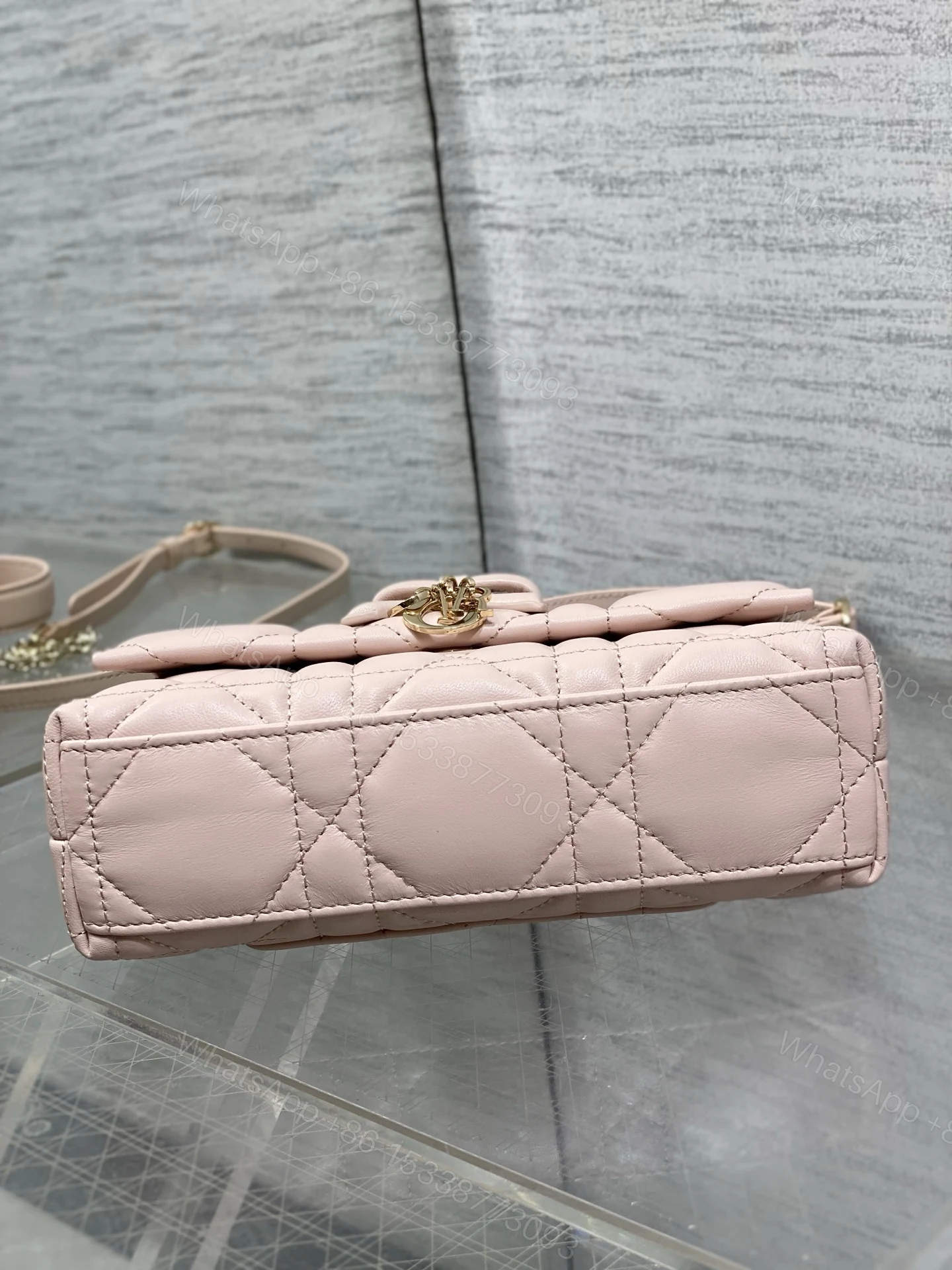 View 5 of Dior My Dior Mini Bag in Soupir Pink Cannage Lambskin
