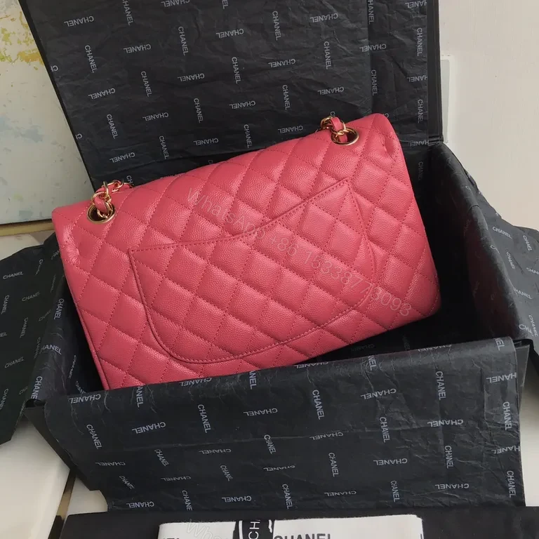 View 8 of Pink Quilted Luxury Messenger Bag with Gold Hardware