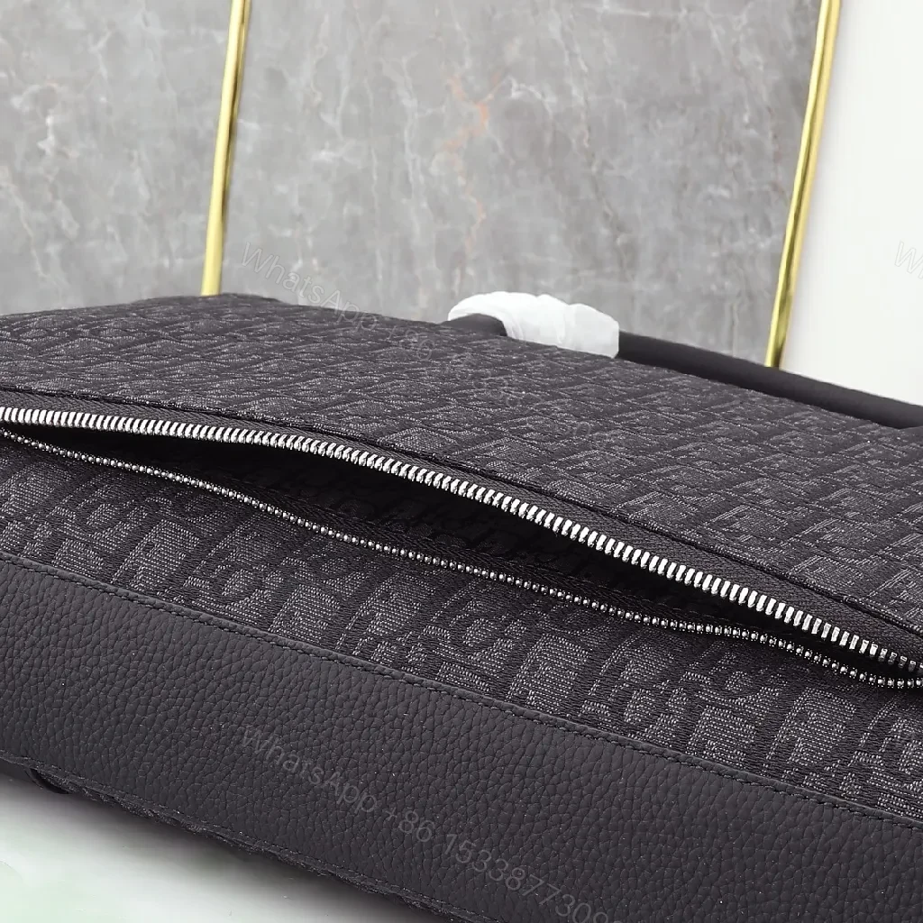 View 7 of Monogram Textured Leather-Suede Messenger Bag
