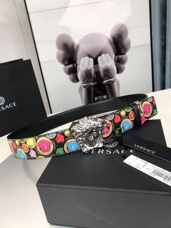 View 6 of Statement Colorway Belt: Verace Lion Buckle Luxury Belt