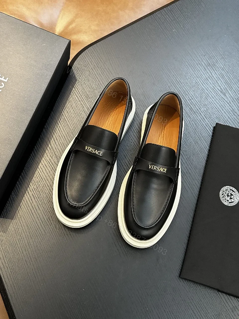 View 5 of Premium Leather Loafer with Versace Detailing - Modern Comfort Shoes