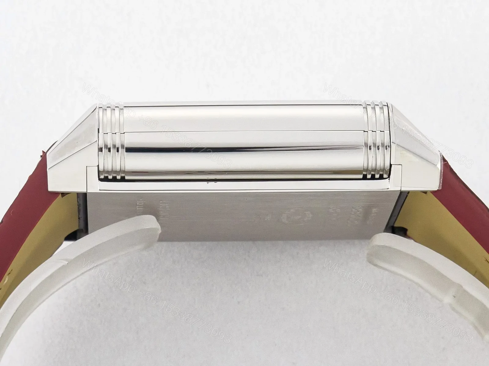 View 12 of Reverso Classic Duoface Small Seconds SS MGF Best Edition White Guilloché Dial on Red Leather Strap A854A