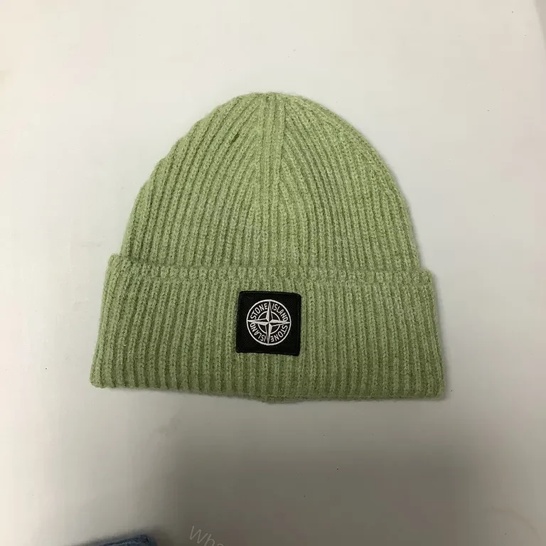 View 7 of Stone Island Wool-Blend Knit Beanie with Compass Patch, Navy