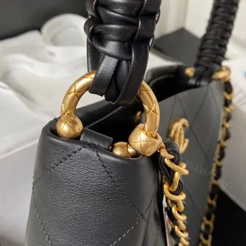 View 4 of Chanel 23A Hobo Calfskin Black