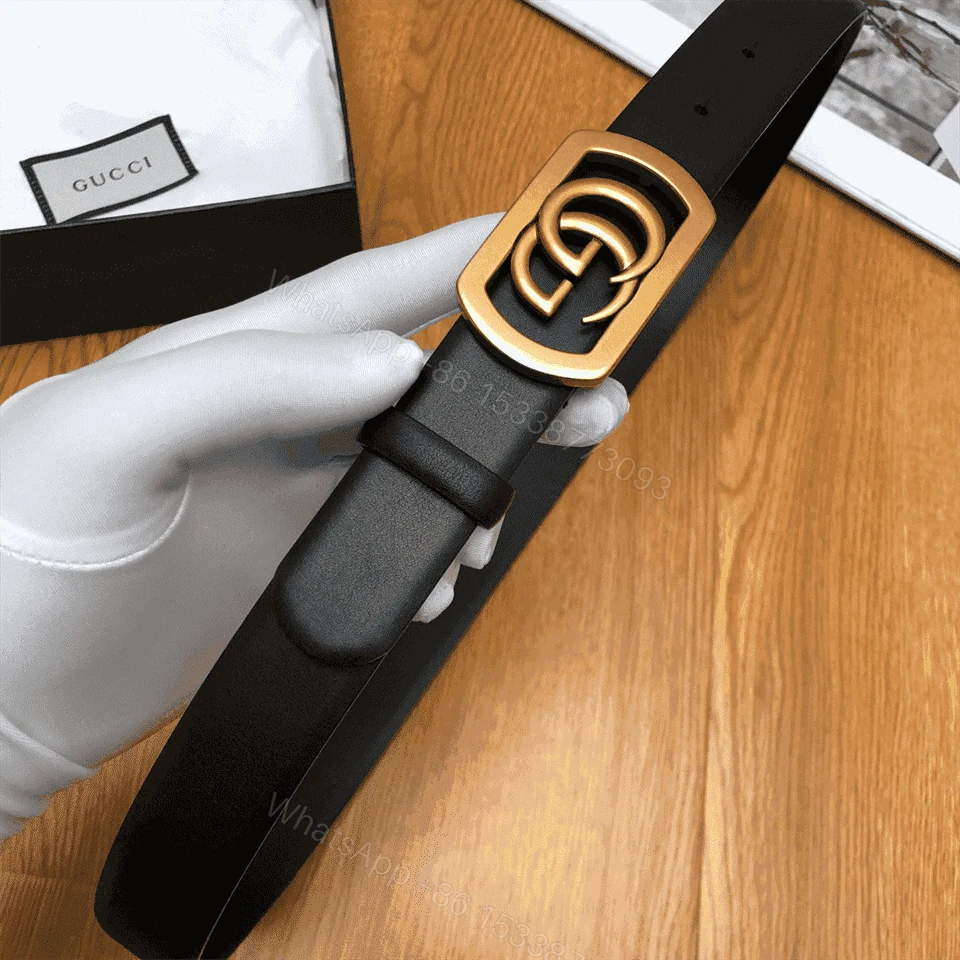View 5 of GUCCI BELT WITH FRAMED DOUBLE G BUCKLE – B8