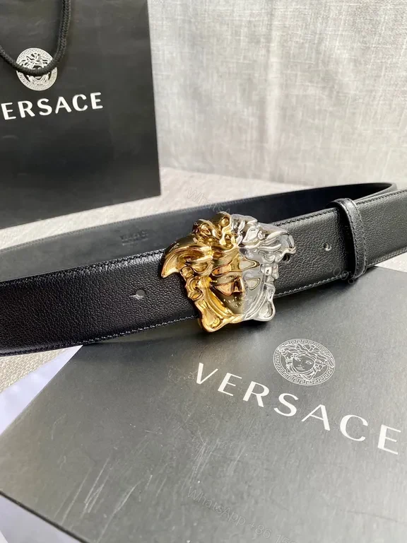 Two-Tone Medusa Belt: Luxury Full-Grain Calfskin Accessory — view 1