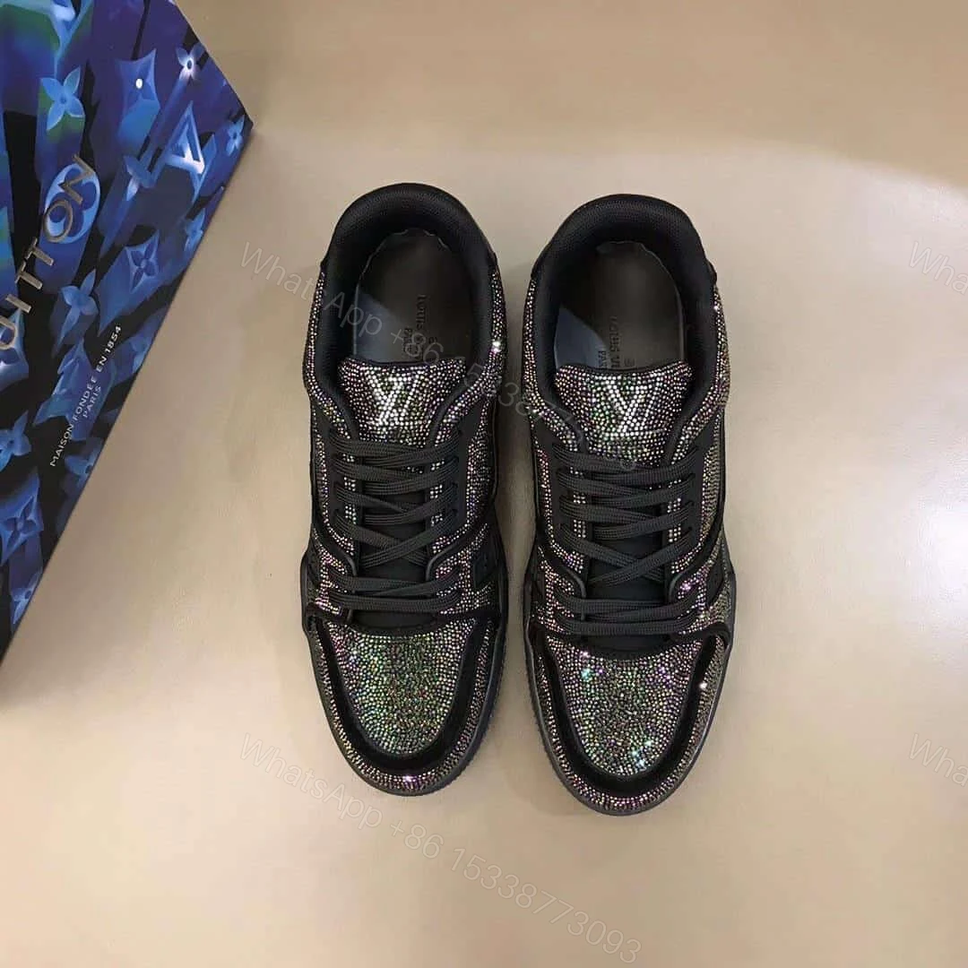 View 9 of LOUIS VUITTON GLITTER SNEAEKERS BLACK TRAINER – LV223
