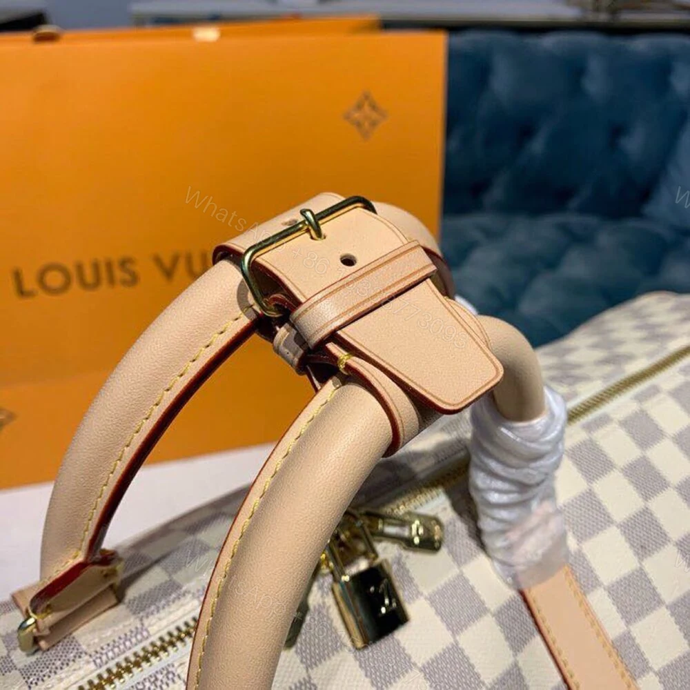 View 9 of Louis Vuitton Keepall Bandouliere 55 Damier Azur Canvas 55Cm LV N41429