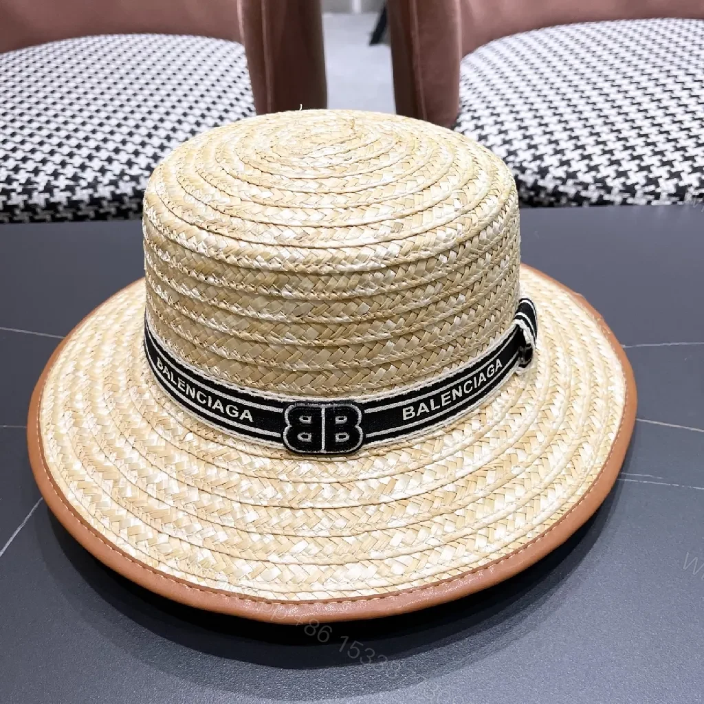 Straw Panama Hat with Signature Black Band – Luxury Shield — view 1