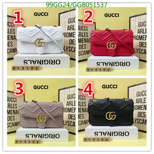 View 2 of Medium Gucci GG Marmont Shoulder Bag in Whitewith Gold Hardware 543219