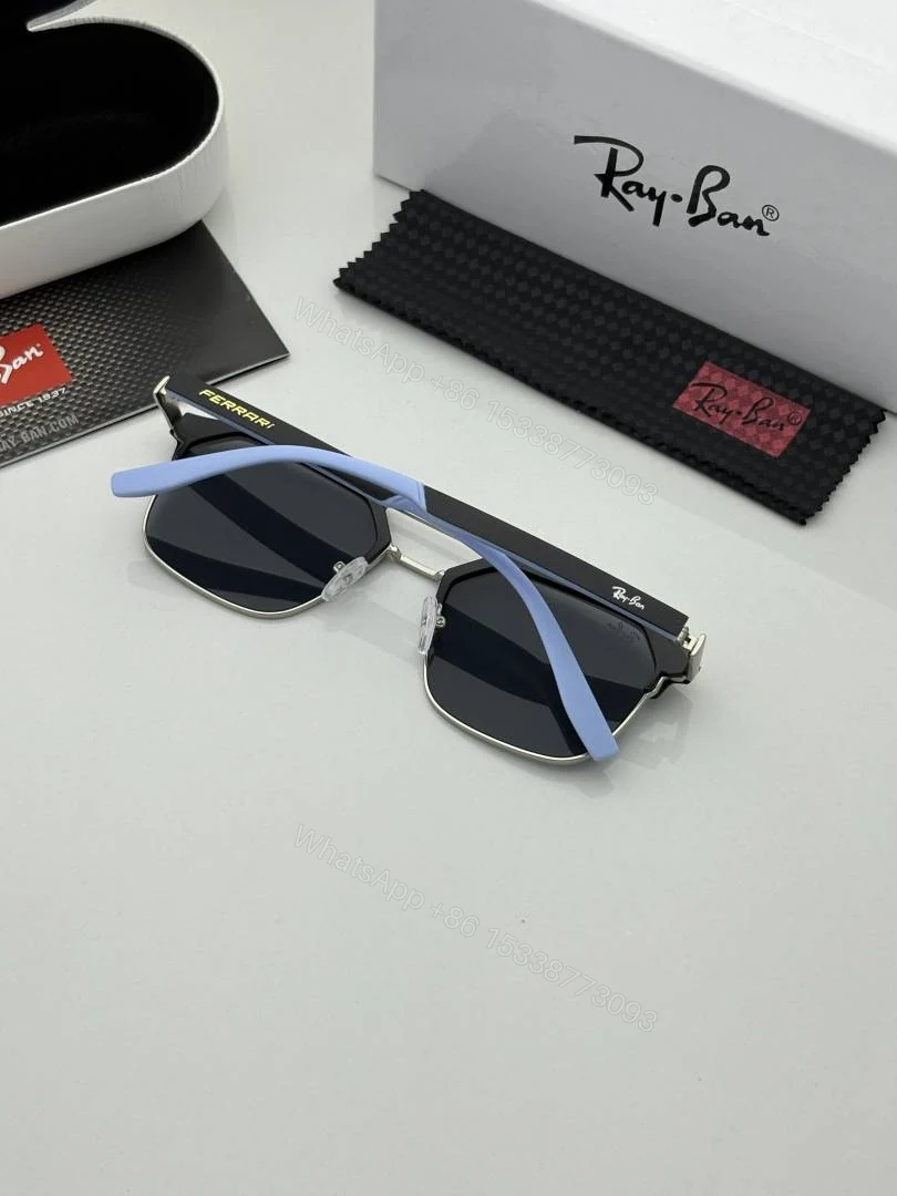 View 2 of First Copy RayBan 04 Silver Blue Black Sunglasses