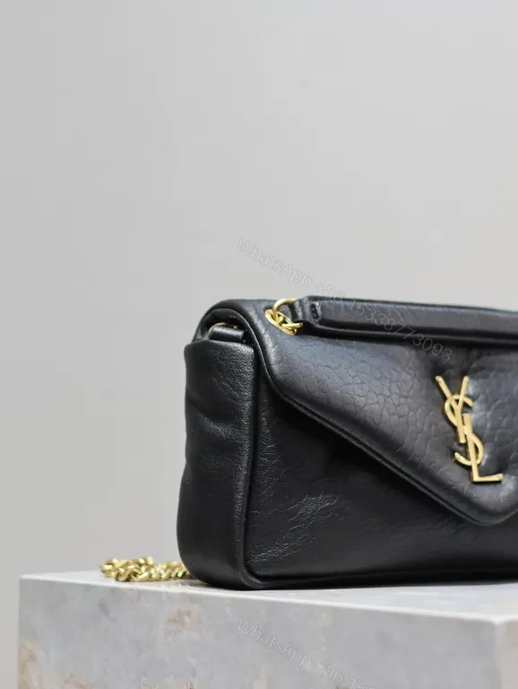 View 3 of Chic Black YSL Envelope Bag with Gold Hardware - Luxury Everyday