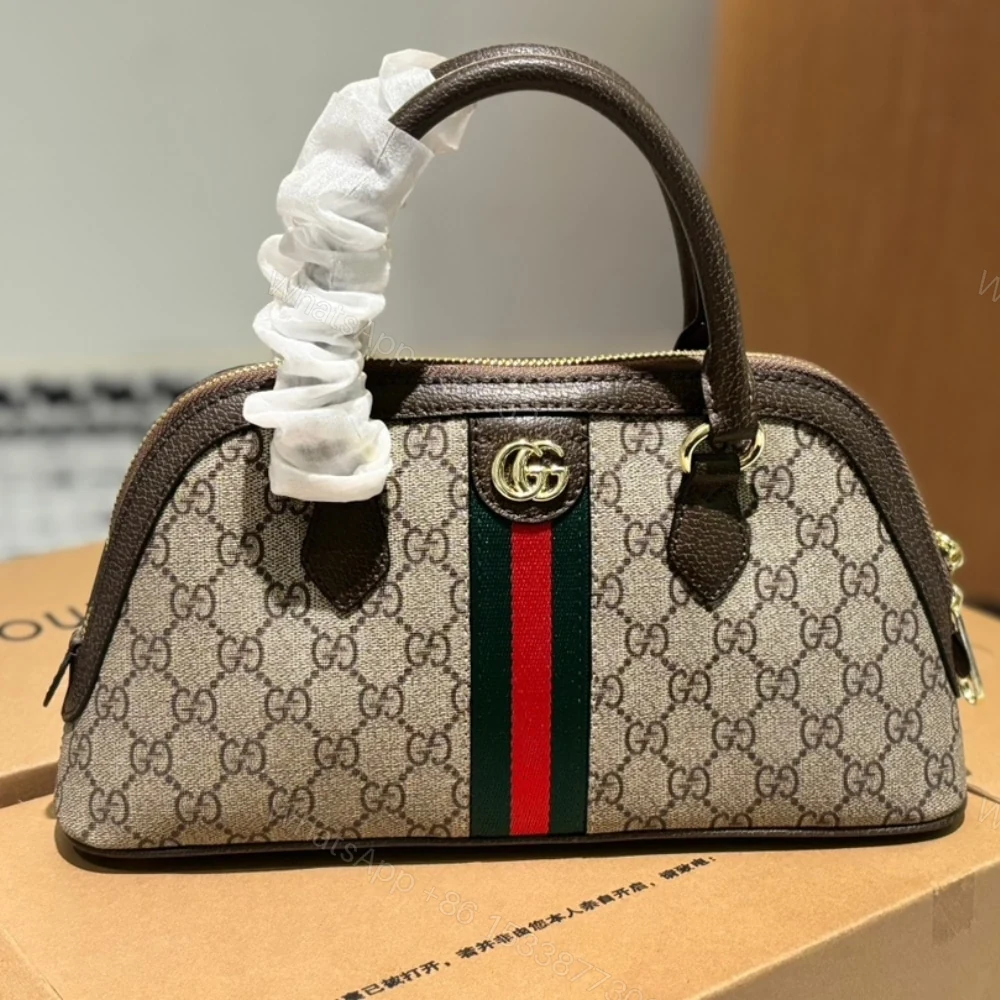 View 2 of Gucci Ophidia Small Top Handle Bag Beige And Ebony 30Cm
