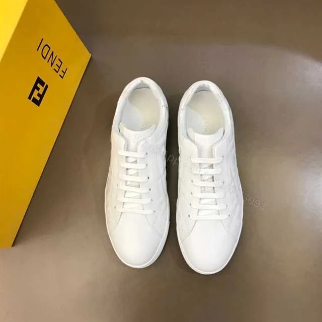 View 6 of FENDI WHITE NAPPA LEATHER LOW TOP SNEAKERS – FD09