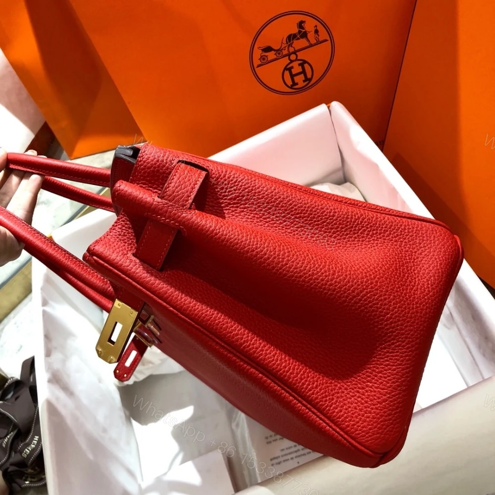 View 3 of Hermes Birkin 25 Bag Togo Rouge Vermillon 25Cm