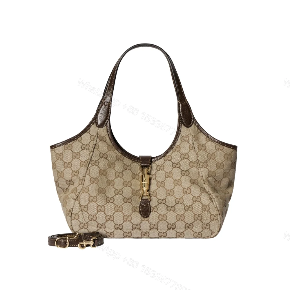 Gucci Mercato Small Tote Bag Sand And Brown GG Canvas 25cm — view 1