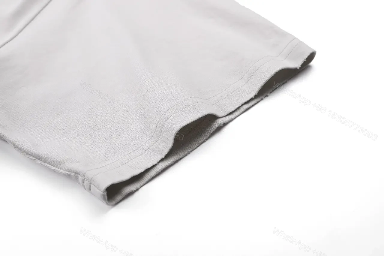 View 4 of White Distressed BALENCIAGA Logo Tee Loose-fit Crewneck Short Sleeve T-shirt
