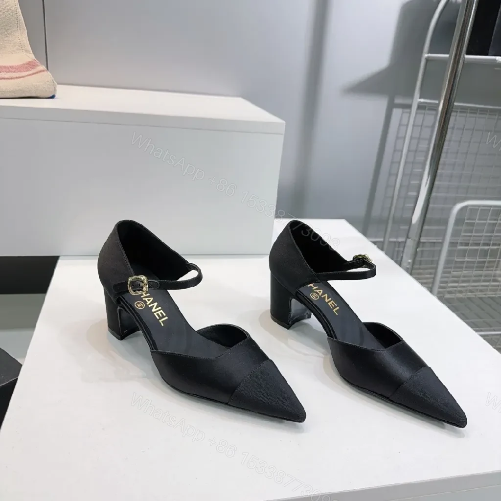 View 3 of Black Satin D’Orsay Heels – Sleek, Sculpted Elevation (60)