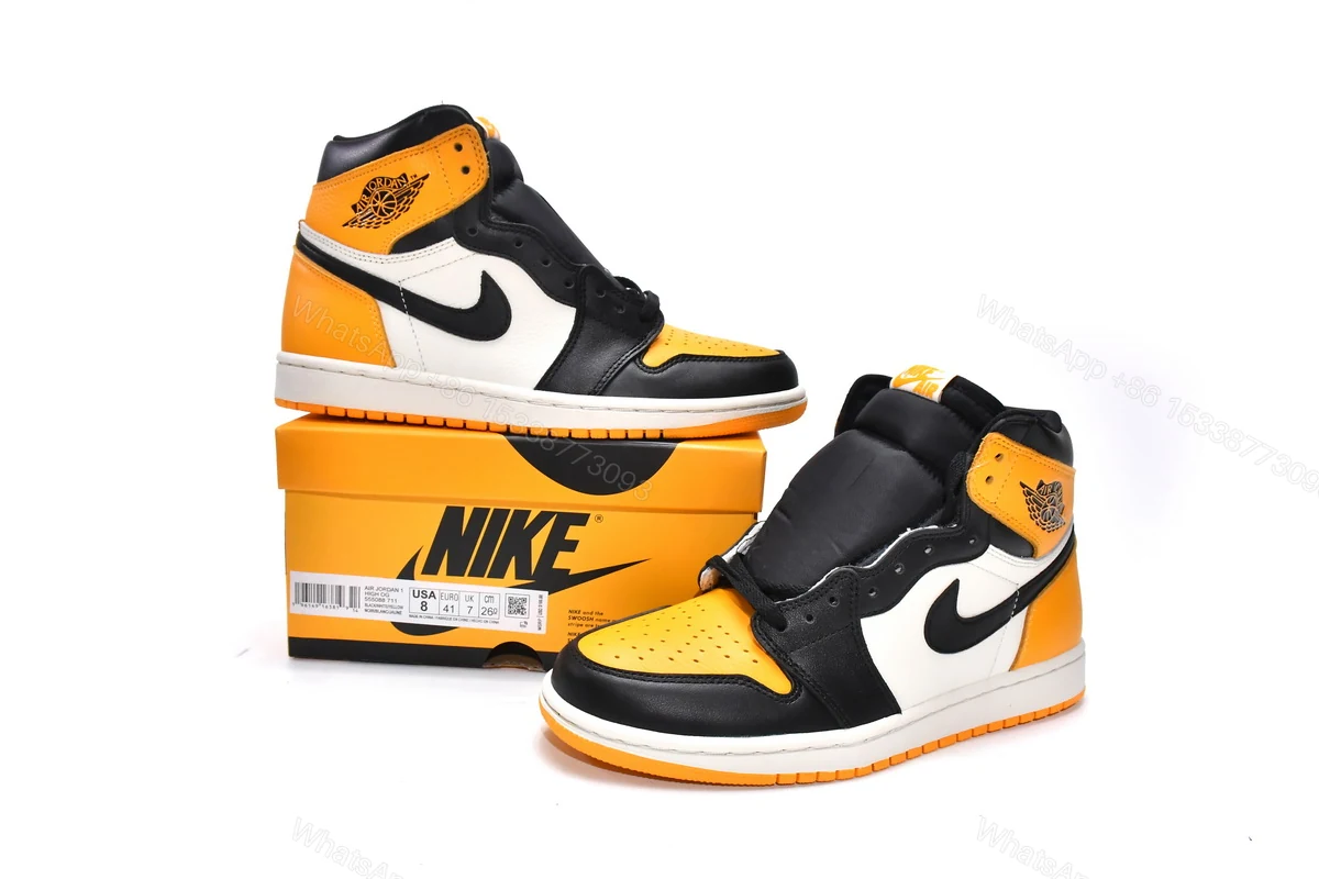 View 3 of Air Jordan 1 High OG Yellow Toe 555088-711