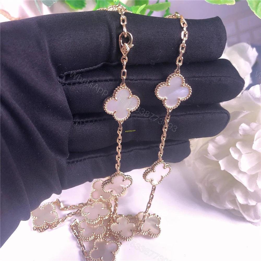 View 5 of VCA 18ct Yellow Gold Alhambra Necklace Mother-Of-Pearl 20 Motifs