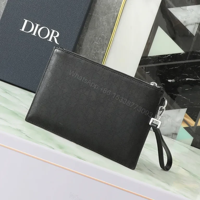 View 4 of Dior Black Coated Canvas Clutch â€” Minimal Luxury, All-Day Ready