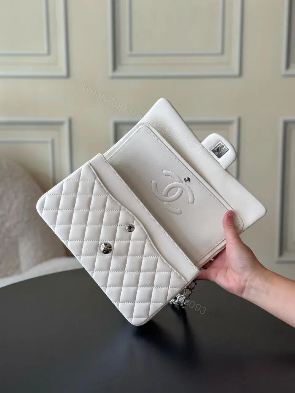 View 7 of White Quilted Chain-Strap Flap Bag: Luxe Everyday Style