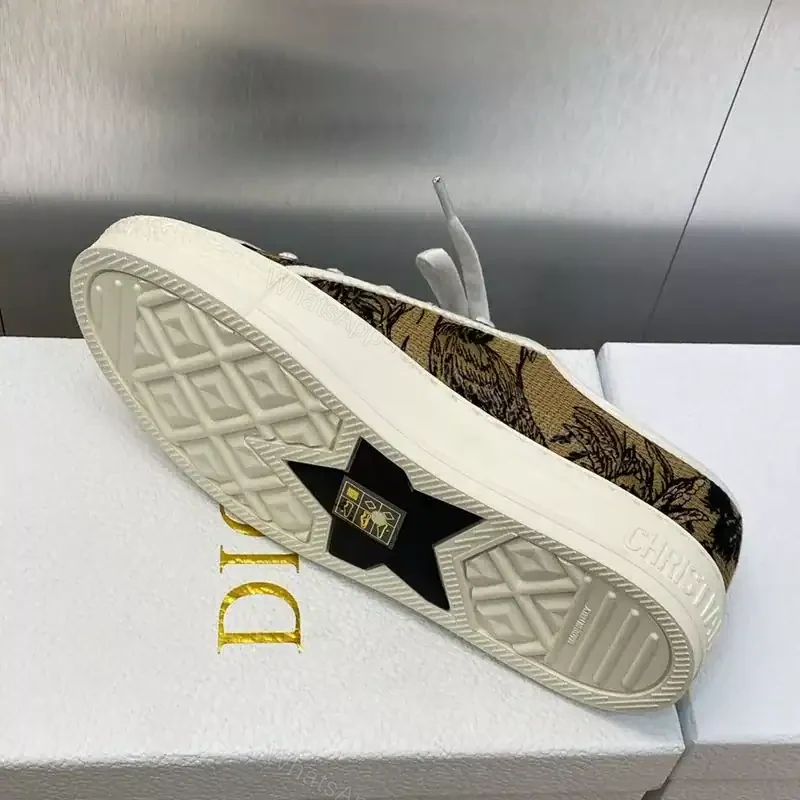 View 4 of WALK’N’DIOR SNEAKERS WOMEN TOILE DE JOUY VOYAGE EMBROIDERED BEIGE – CD185