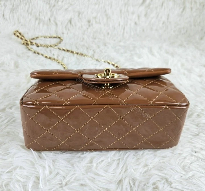 View 6 of Chanel Classic Flap Bag With Top Handle Brown B67890
