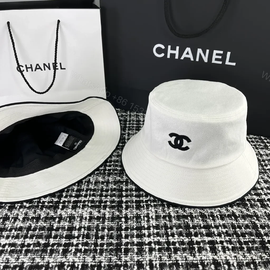 View 3 of Chic Nylon-Cotton Bucket Hat: Subtle Luxe, Sun Shield