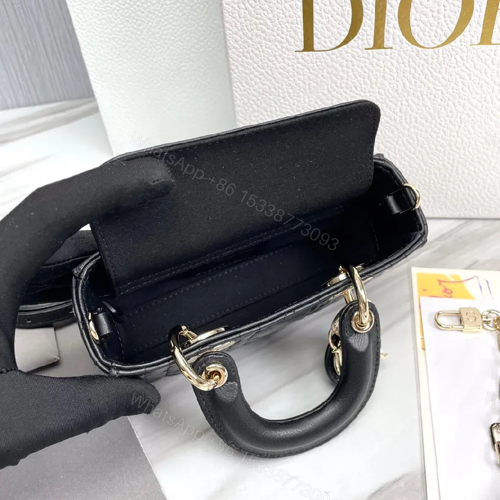 View 7 of Compact Faux-Leather Quilted Mini Bag with Gold Charms