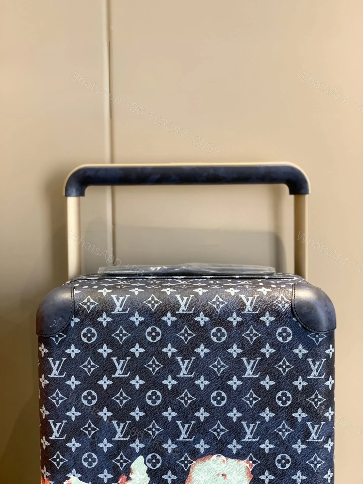 View 6 of Louis Vuitton Horizon 55 Suitcase Monogram Bleach Coated Canvas Ink Blue 55Cm M10289