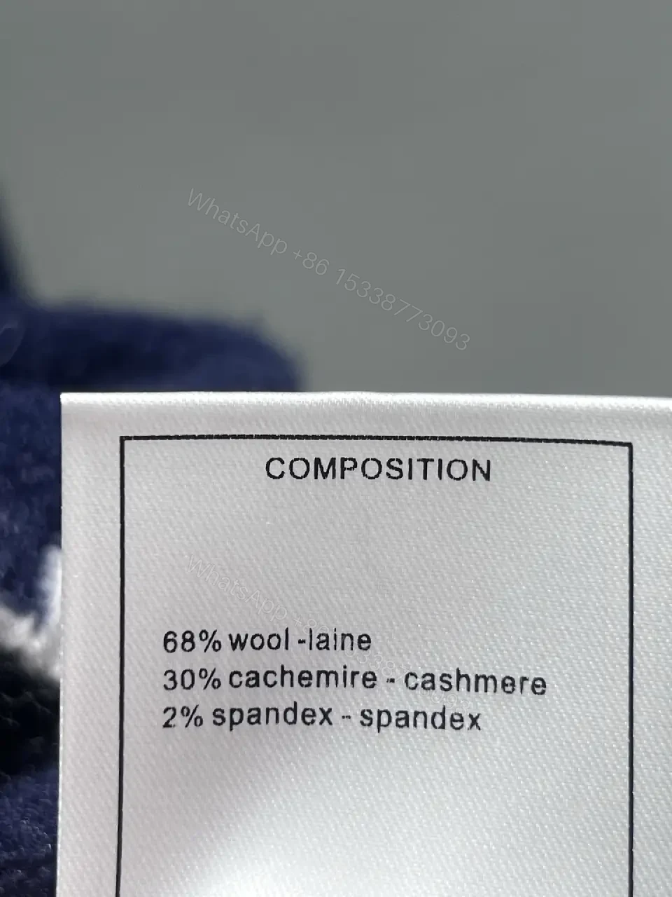 View 9 of Navy Bouclé Knit Cardigan with Logo Detail